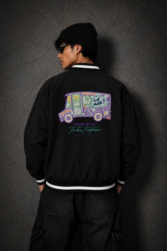 Milk Van All Black Windproof Jacket - back view