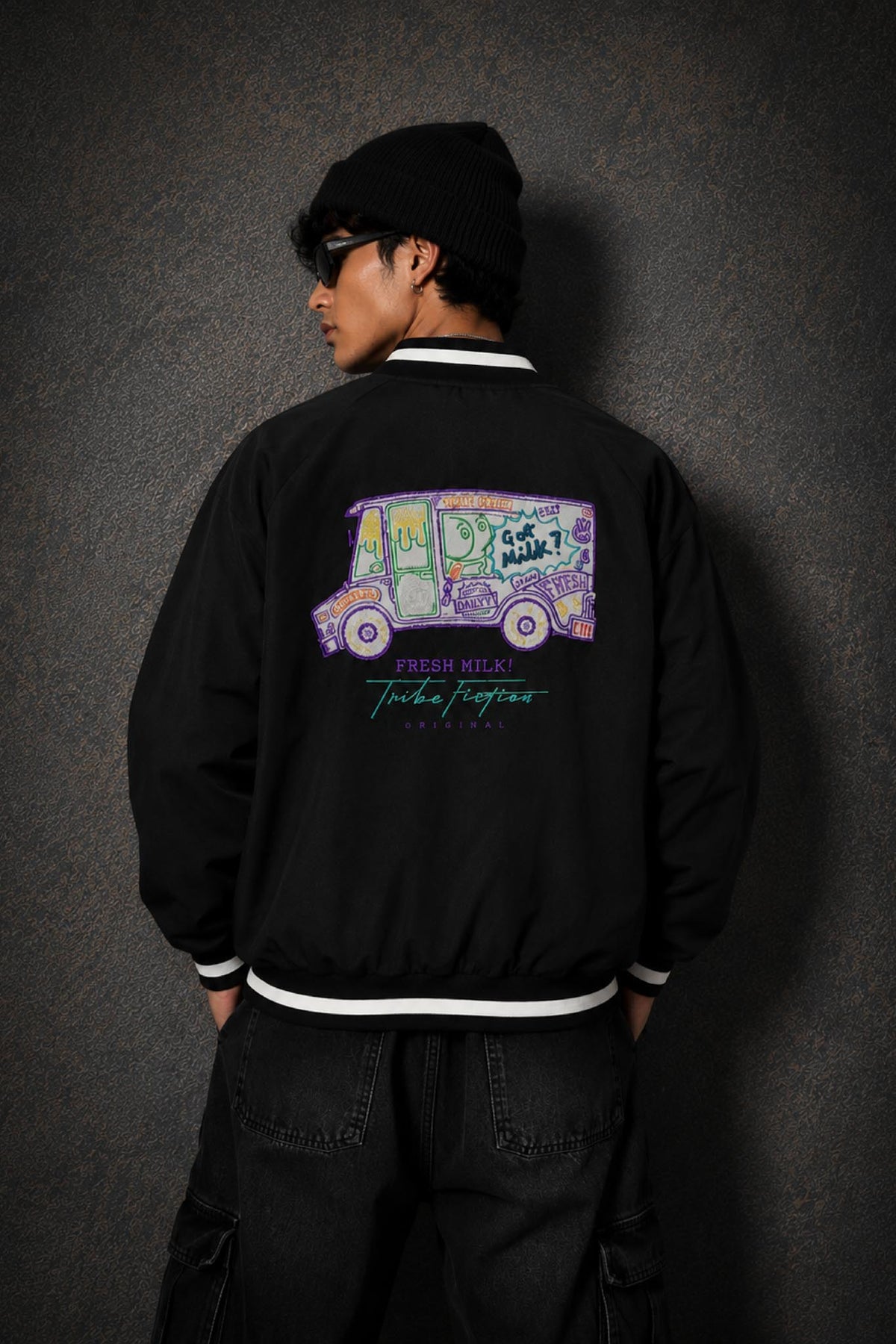 Milk Van All Black Windproof Jacket - back view-27