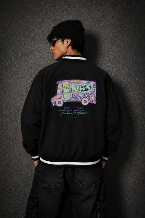 Milk Van All Black Windproof Jacket - back view