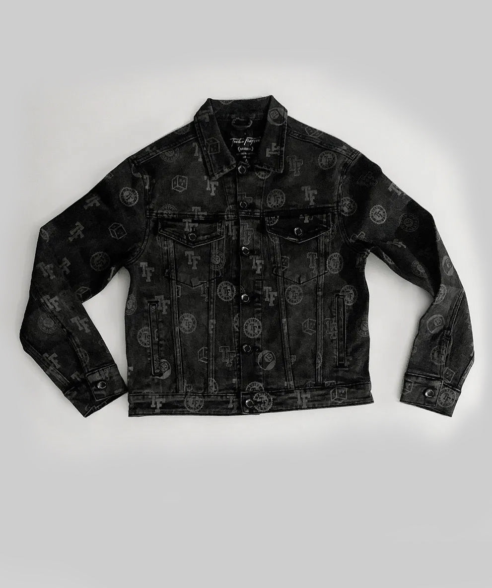 Full Pattern Denim Jacket