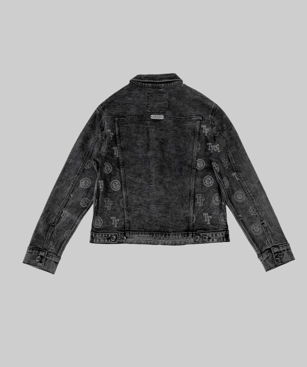 Half Pattern Denim Jacket