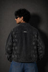 Half Print Denim Jacket - back view