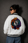Koi Fish All White Windproof Jacket - back view