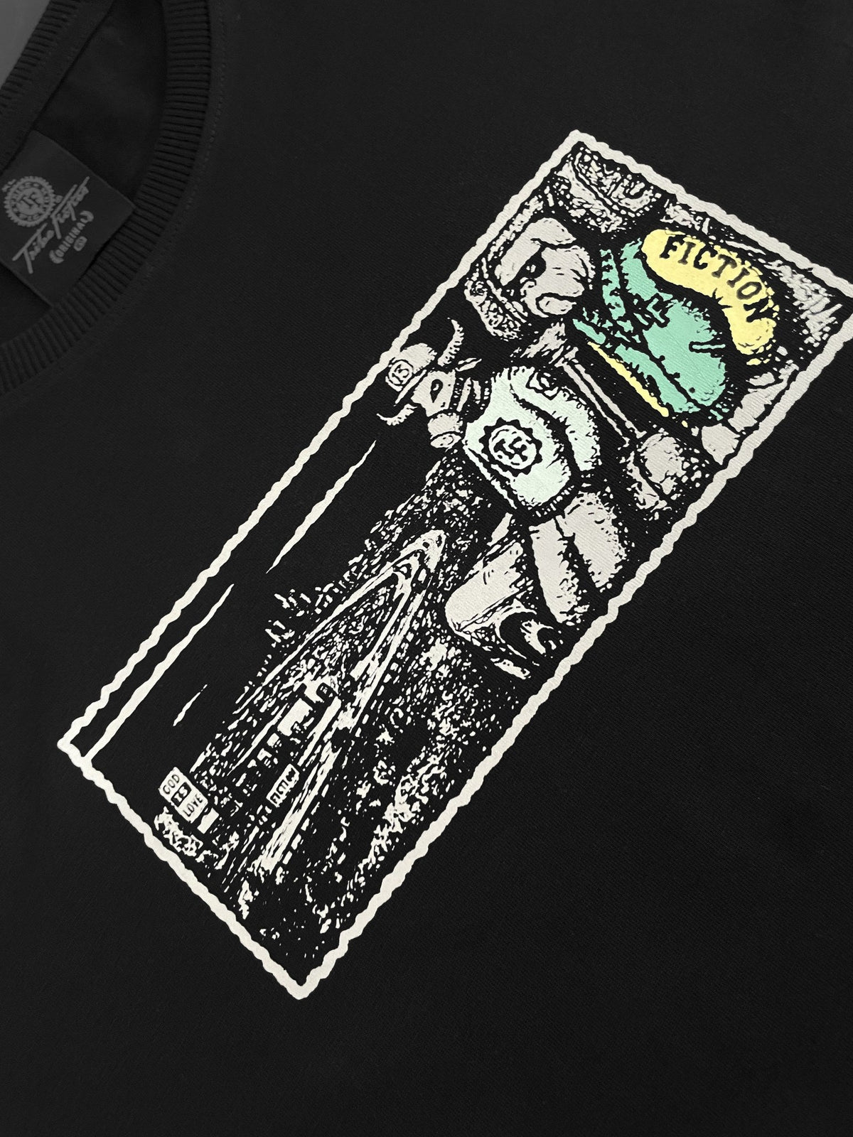 Close-up of the Moo and Mamboo 2 chest panel print