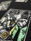 Close-up of the Happy Yep panel from the Moo and Mamboo 2 back print